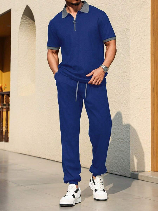 Ensemble Polo & Jogger Bleu Royal – Édition Été